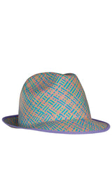Sharrie Blue Multicolor Straw Beach Hat
