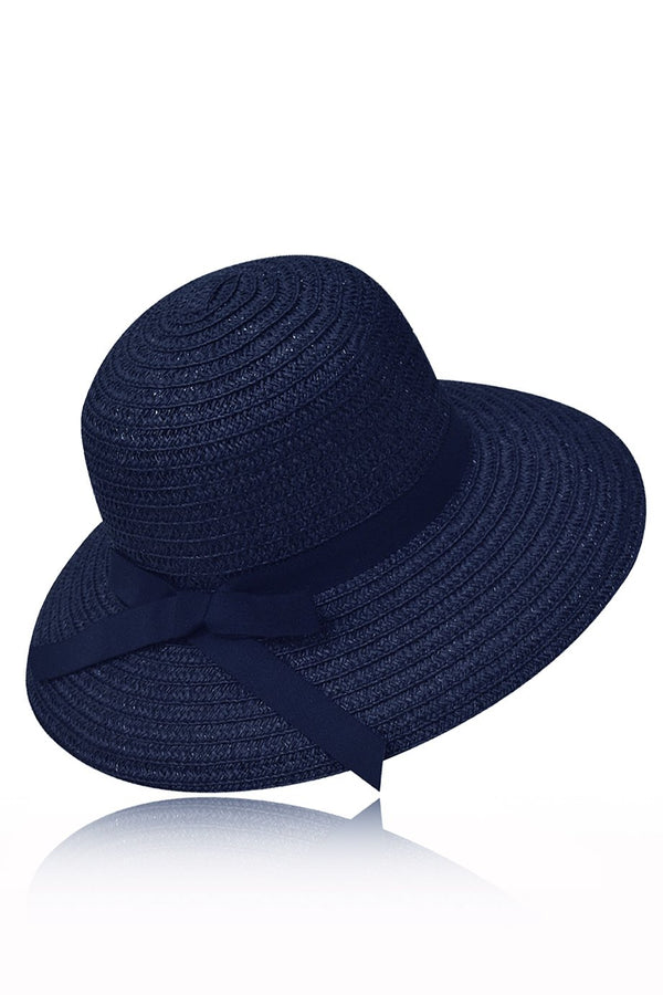 Flavia Blue Straw Beach Hat