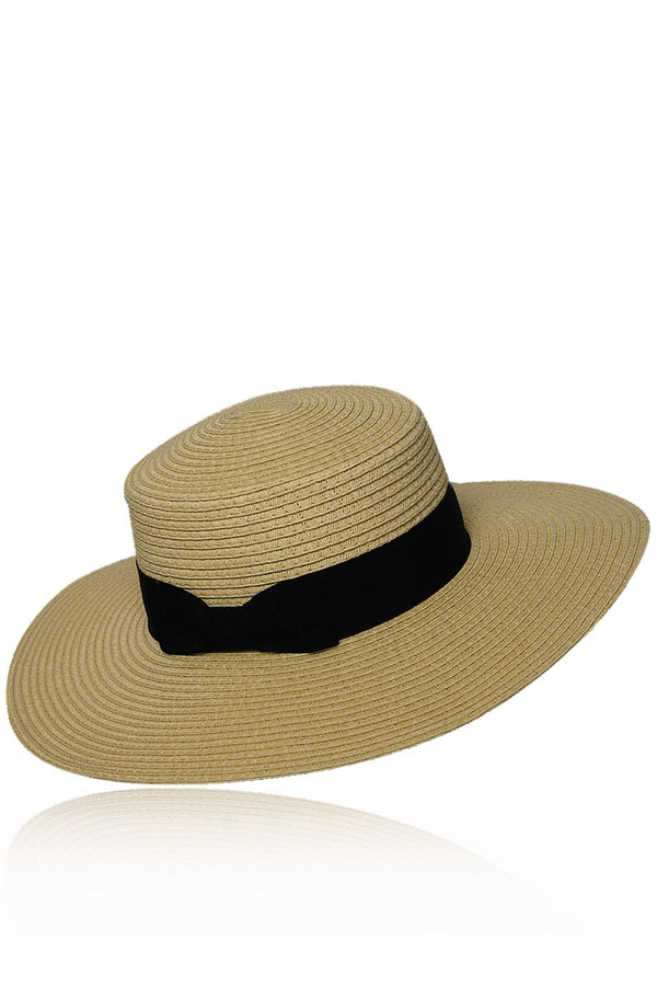 Mπεζ Ψάθινο Καπέλο με Κορδέλα | Γυναικεία Καπέλα - Ψάθινα - Παραλίας - The Straw
