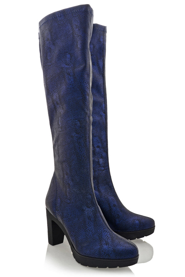 SAVAGE Blue Leather Boots