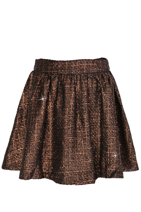 AZELIN Metallic Brown Mini Skirt