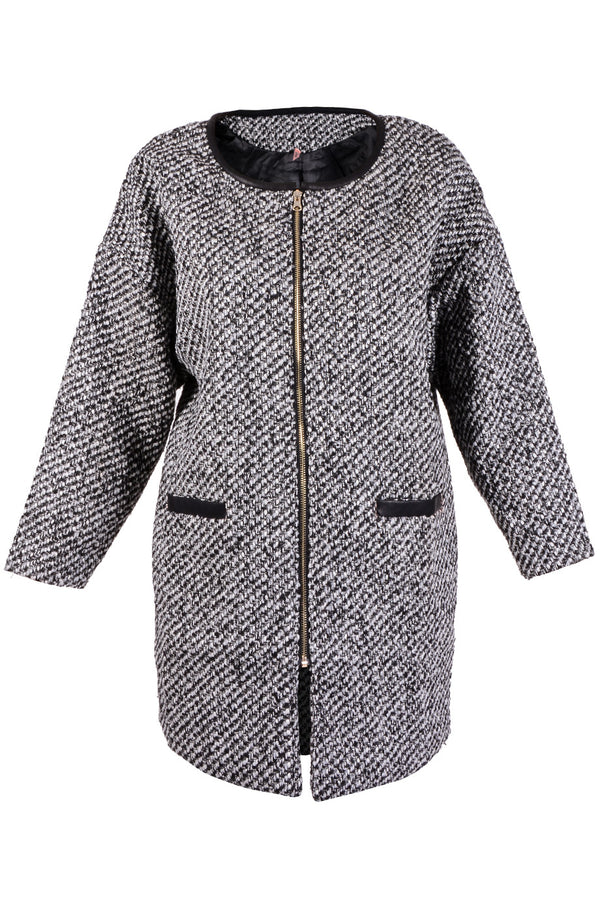 BEATRICE Grey Tweed Coat