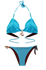TENERA CARLOTTA CAVALLINO Turquoise Brown Bikini