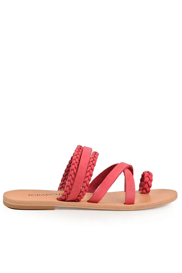Themis Pink Leather Sandals