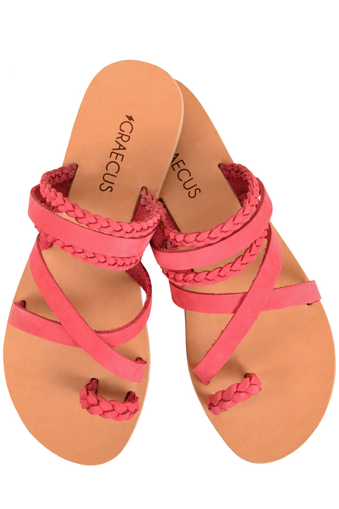 Themis Pink Leather Sandals