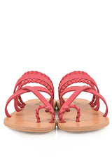 Themis Pink Leather Sandals