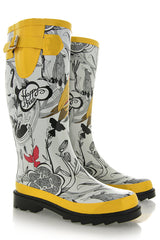 PEACE Yellow Rain Boots