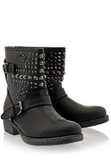 TIMELESS - ABBEY Black Studded Ankle Boots - Women Shoes Ankle Boots