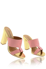 AMY Pink Gold Mules