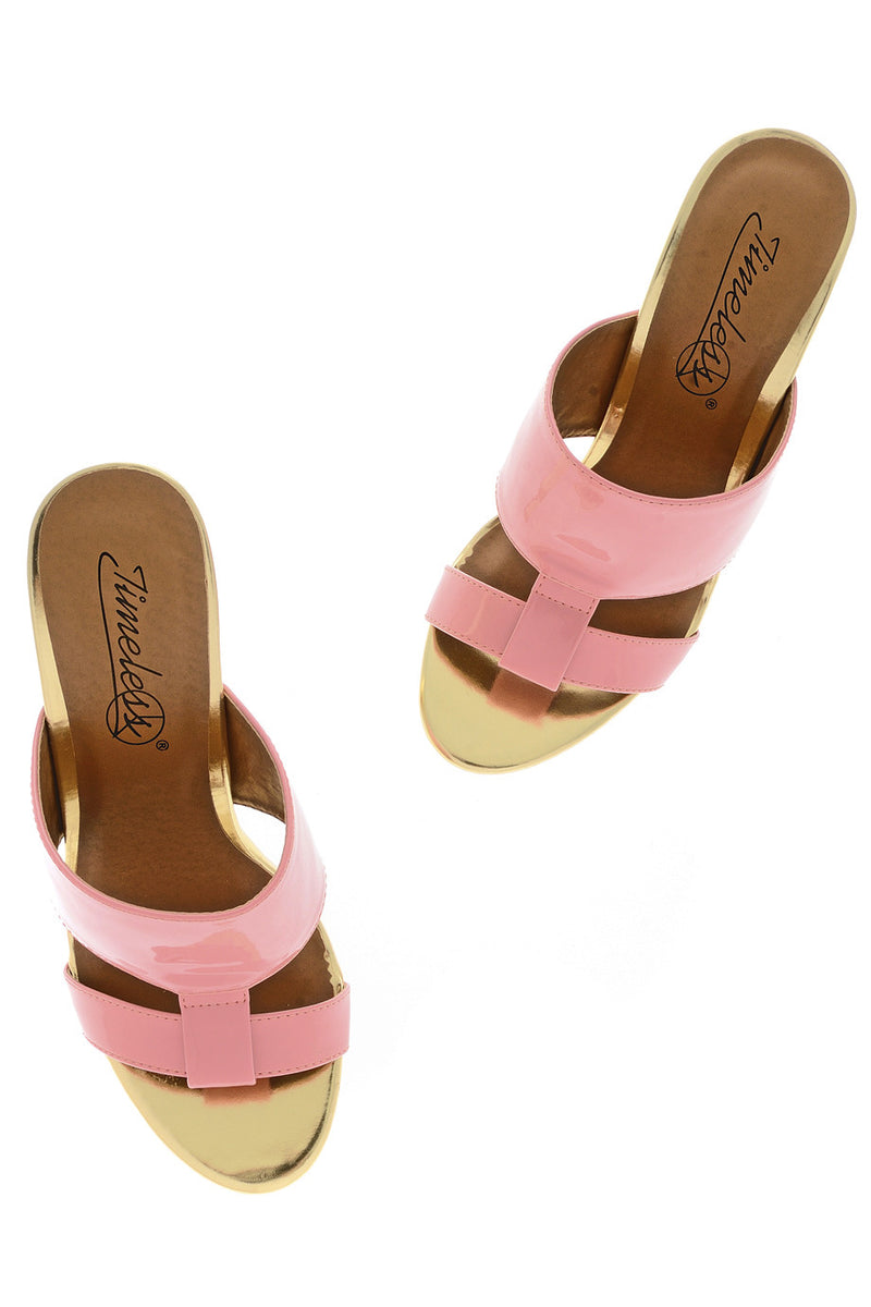 AMY Pink Gold Mules