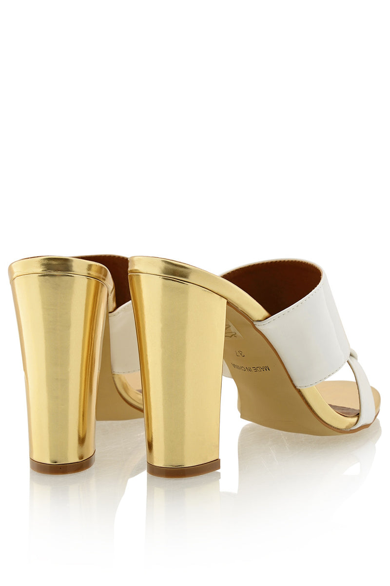 AMY White Gold Mules