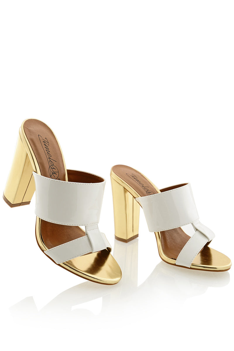 AMY White Gold Mules