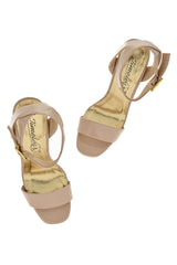 TIMELESS - ANDREA Nude Patent Platform Sandals - Women Shoes