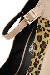 BOTINA Leopard Ankle Strap Wedges