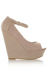 BOTINA Nude Ankle Strap Wedges