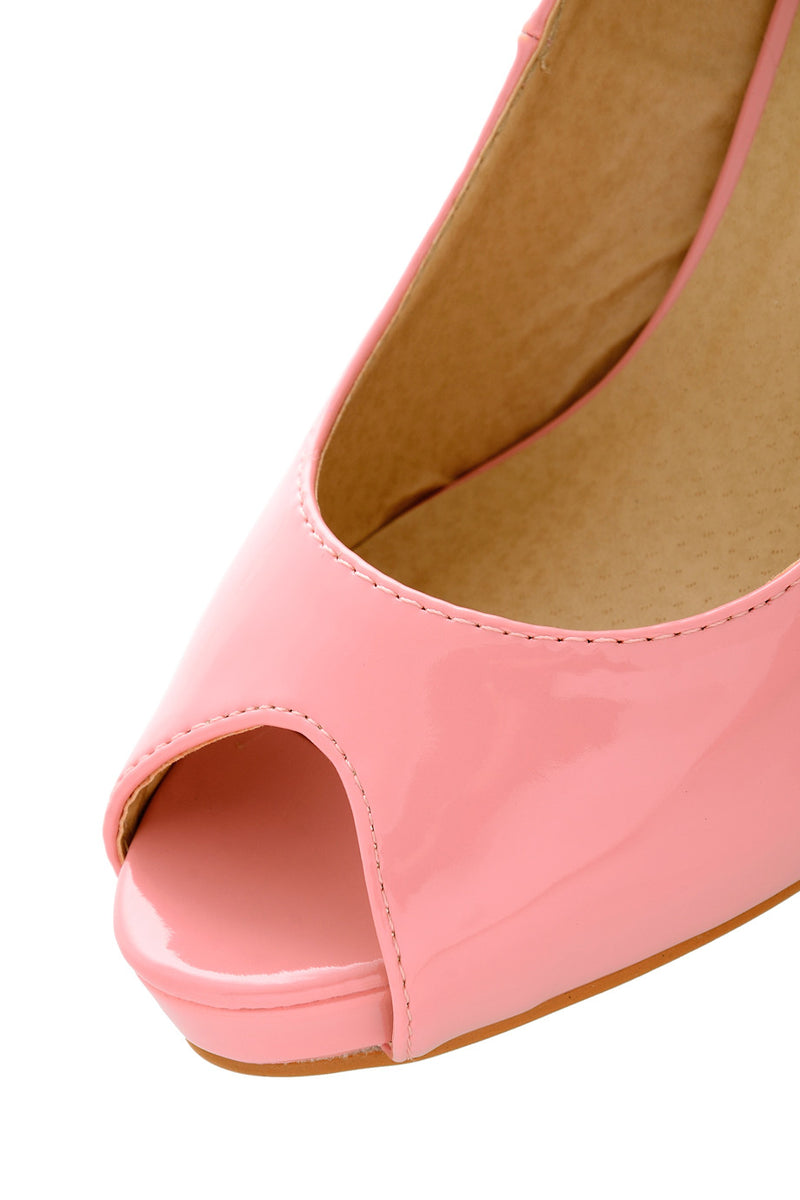 CAMERON Pink Patent Peep Toe