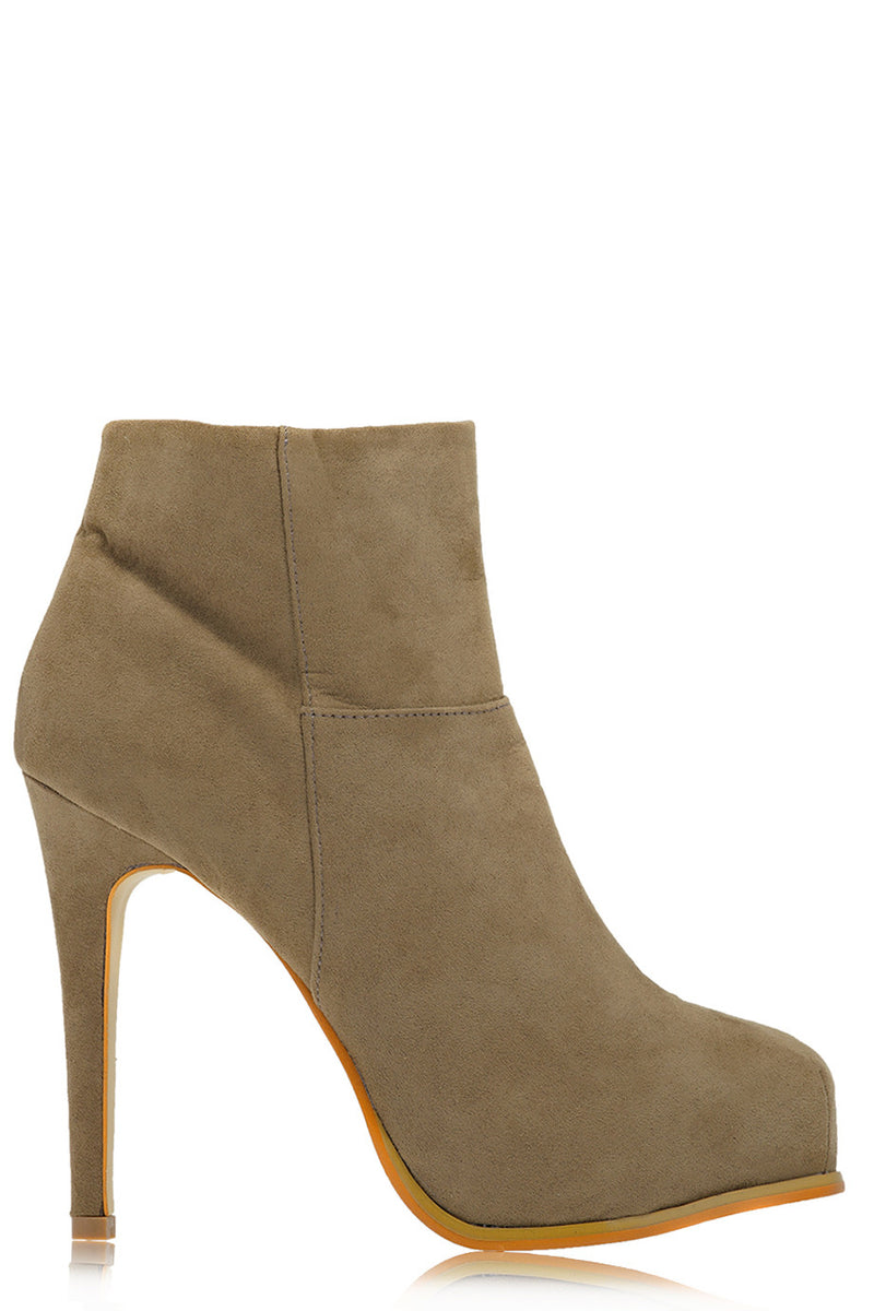ELSA Taupe Suede Ankle Boots