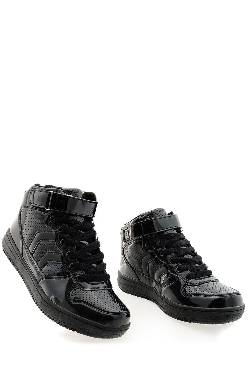 FREDDIE Black Patent Sneakers