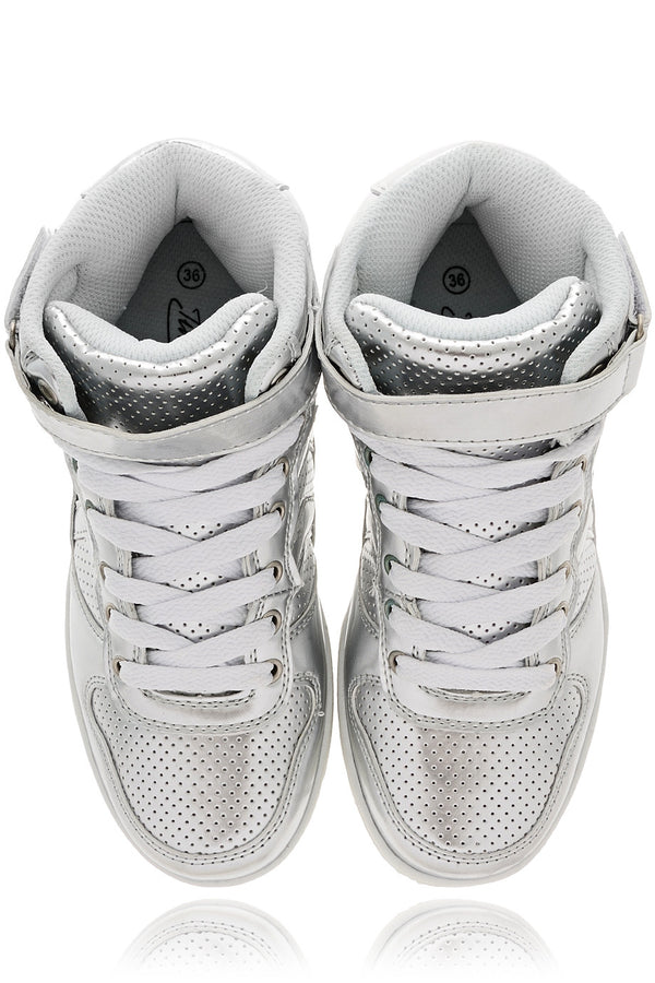 FREDDIE Silver Patent Sneakers