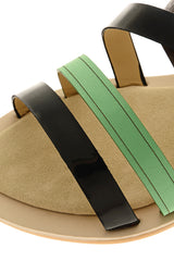GILBERTE Black Green Sandals