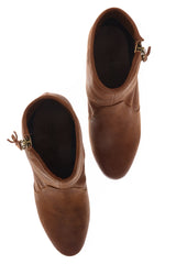 MELI Brown Side Zip Cowboy Boots