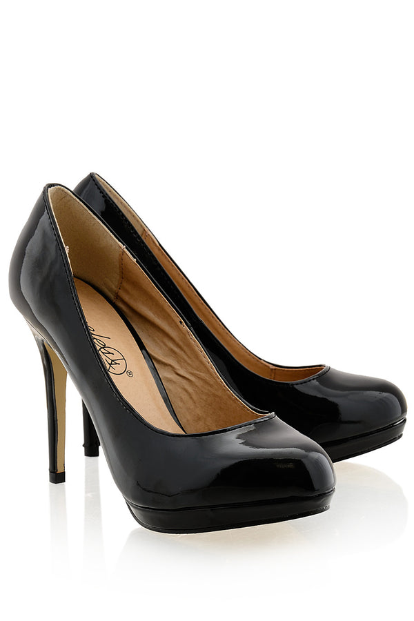NELDA Black Patent Heels