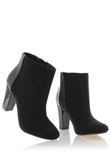 REAGAN Black Suede Αnkle Boots