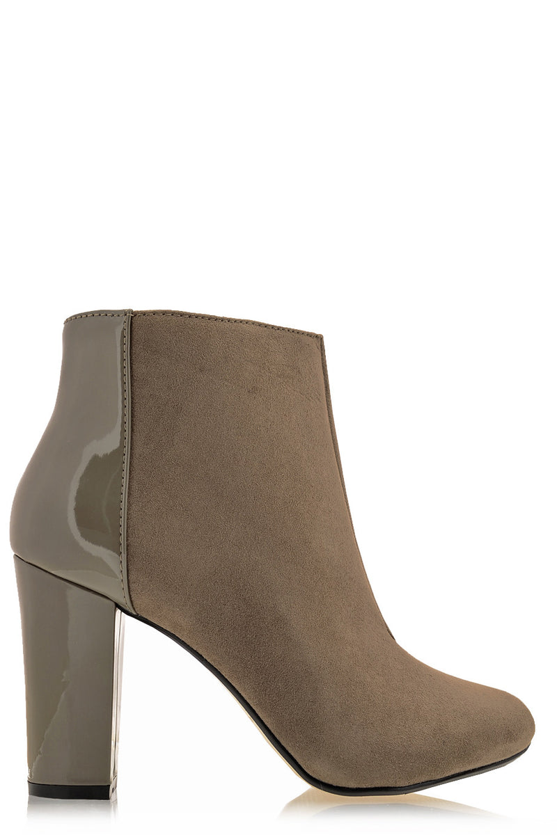 REAGAN Taupe Suede Αnkle Boots