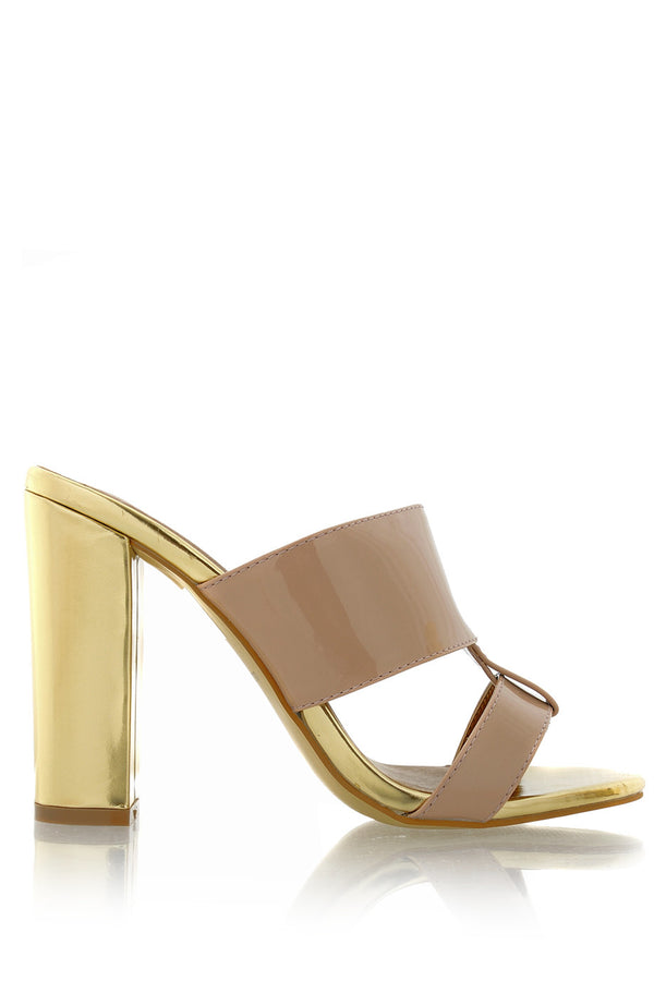 AMY Nude Gold Mules