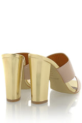 AMY Nude Gold Mules