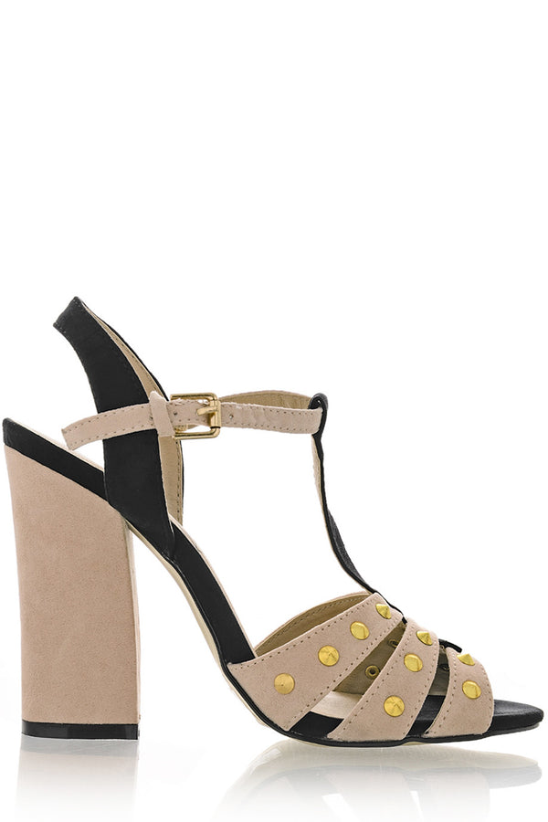 DOMINICA Nude T-Bar Sandals