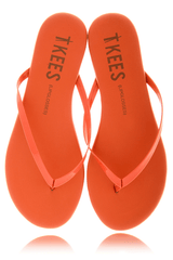 LIPGLOSSES Poppy Orange Leather Thong Sandals