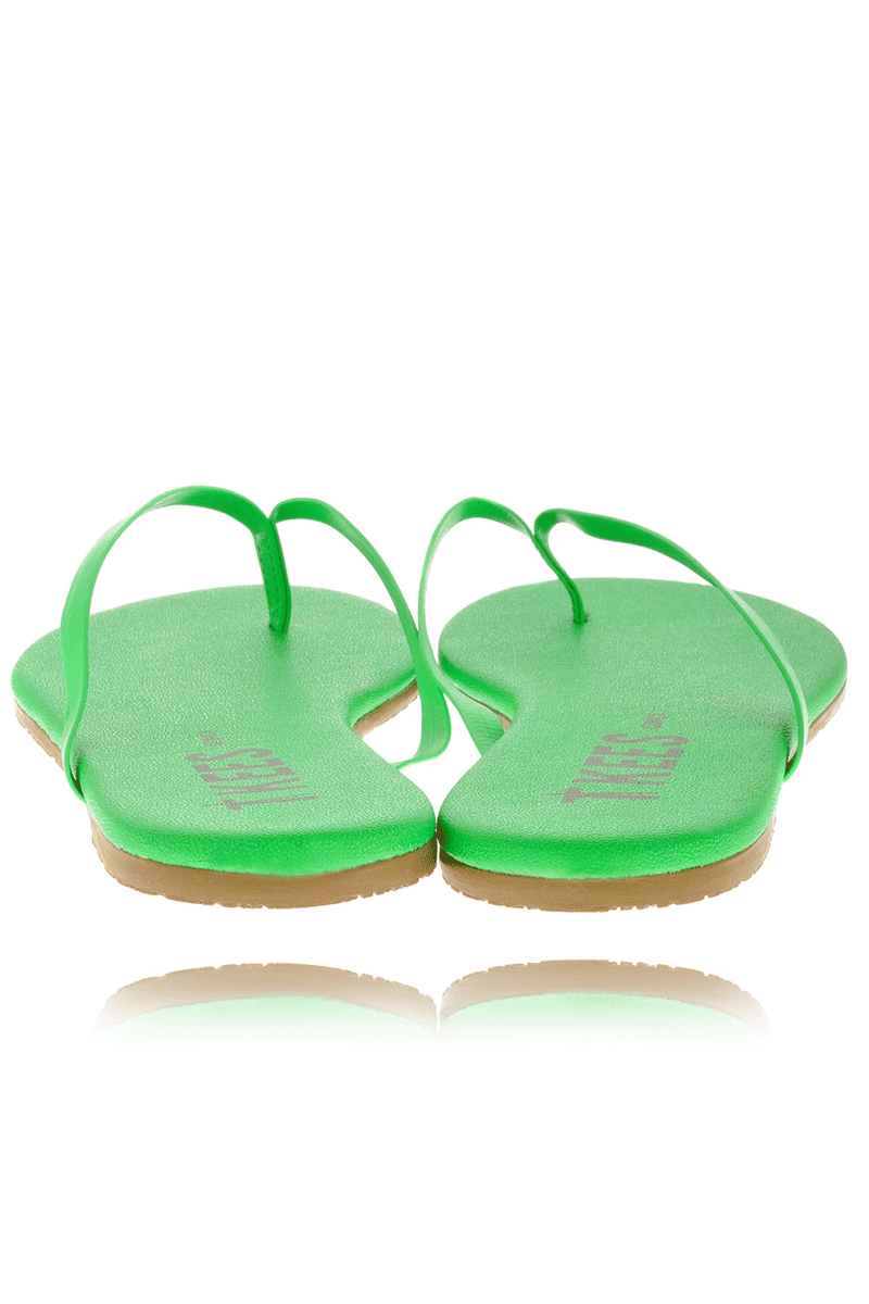 ZINCS Green Leather Thong Sandals