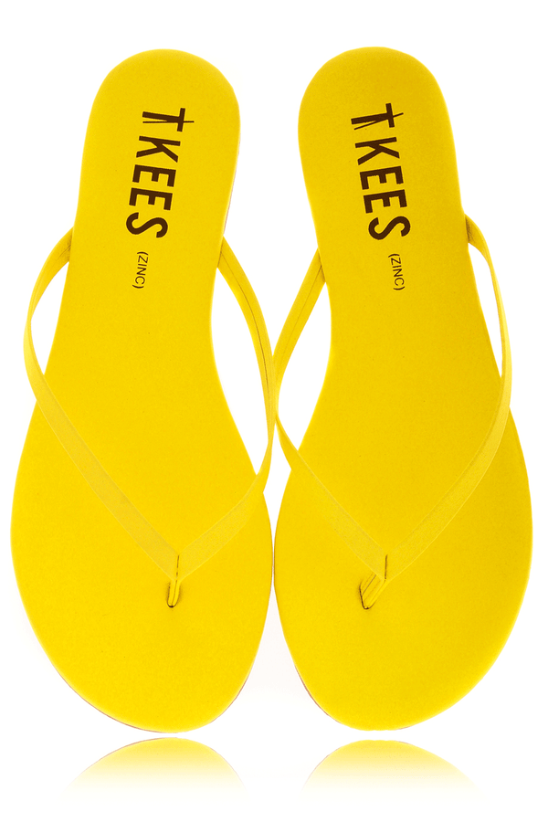 ZINCS Neon Yellow Leather Thong Sandals