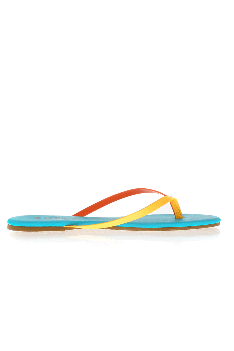 MIXED PALETTE Skyburst Leather Thong Sandals