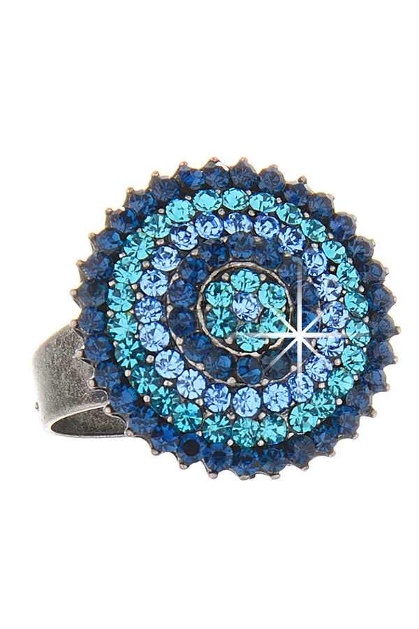 ALBA Blue Round Crystal Ring