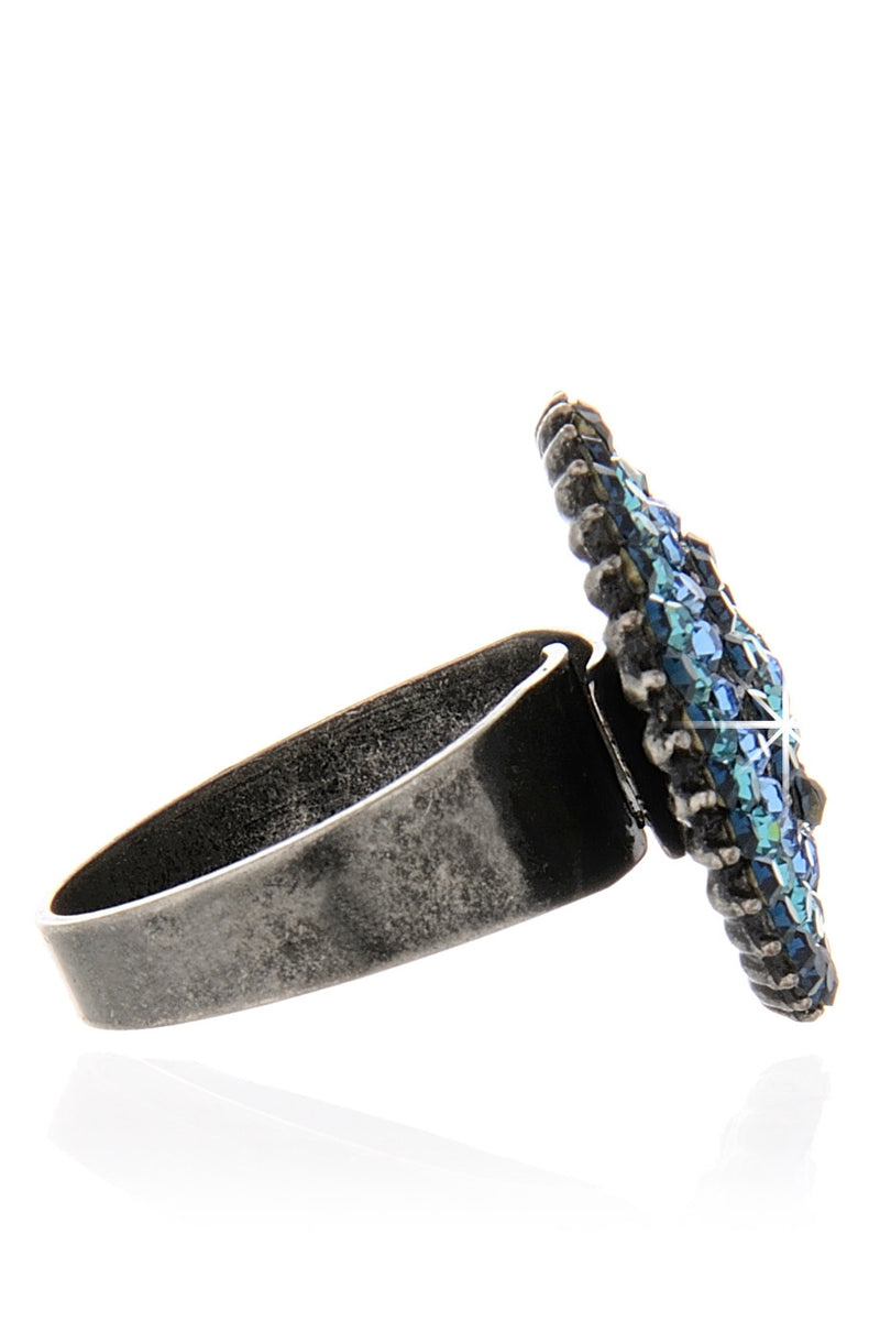 ALBA Blue Round Crystal Ring