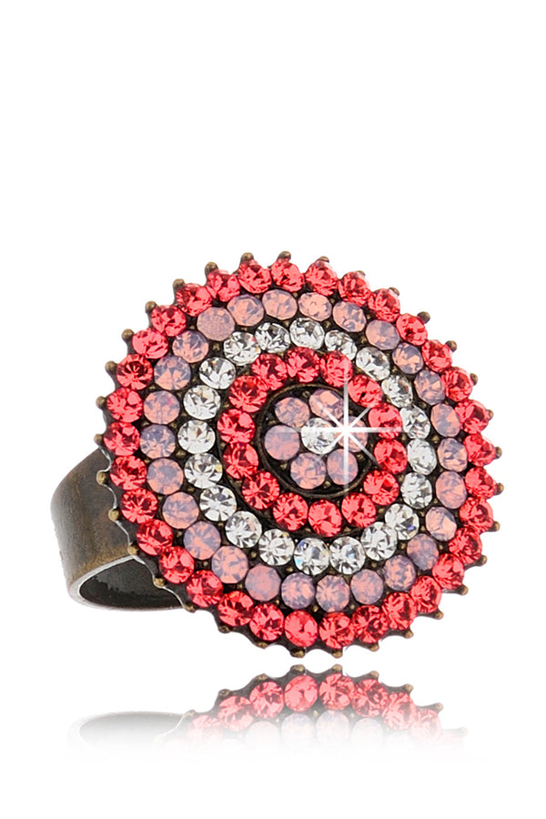 ALBA Coral Round Crystal Ring
