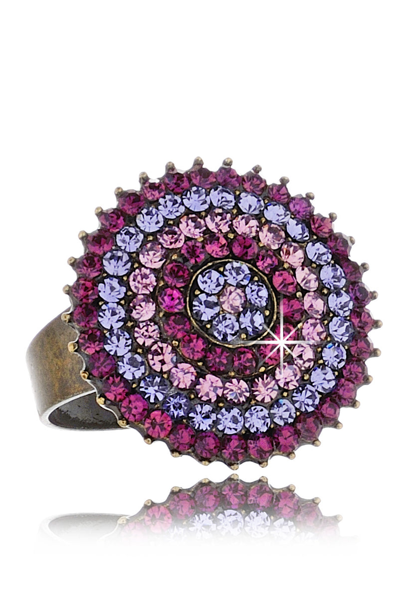 ALBA Purple Round Crystal Ring