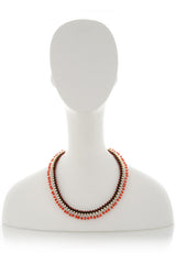 DONELLA Coral Woven Crystal Necklace