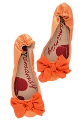 RIA Orange Patent Ballerinas